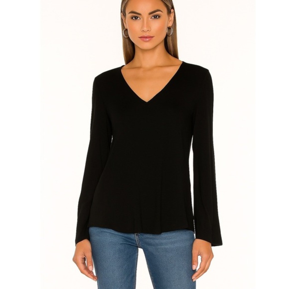 White‎ House Black Market Size Long Sleeve V Neck Pleat Back Top Size XS NWOT